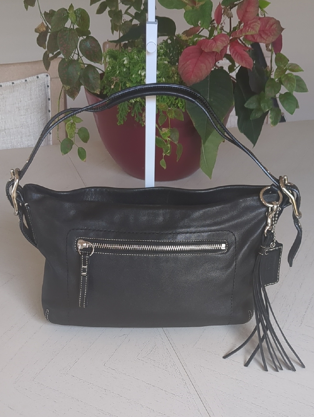 Vintage Coach 1417 Black Genuine Leather East West Legacy Shoulder Bag